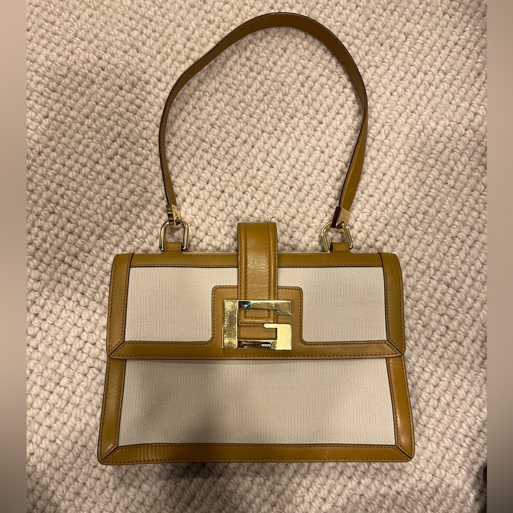 Gucci Calfskin and Canvas G Shoulder Bag